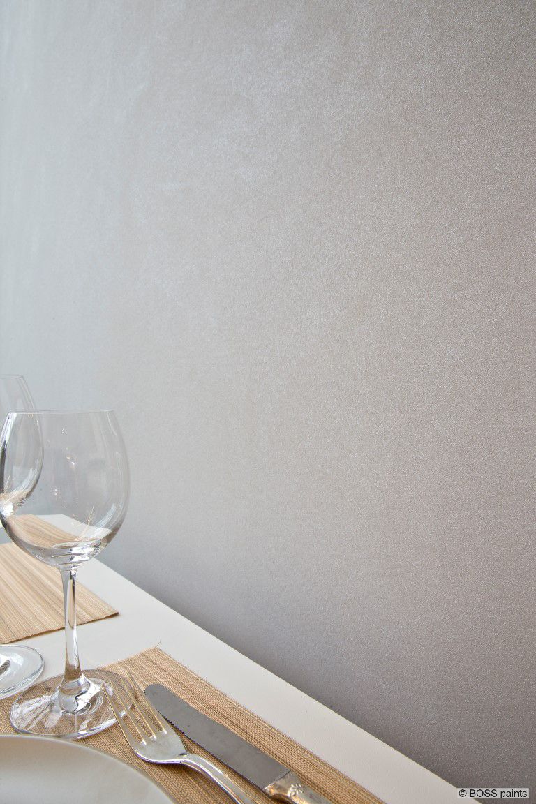 Ice Original stuc in wit met lichtreflectie van microscopische glasparels op een binnenwand